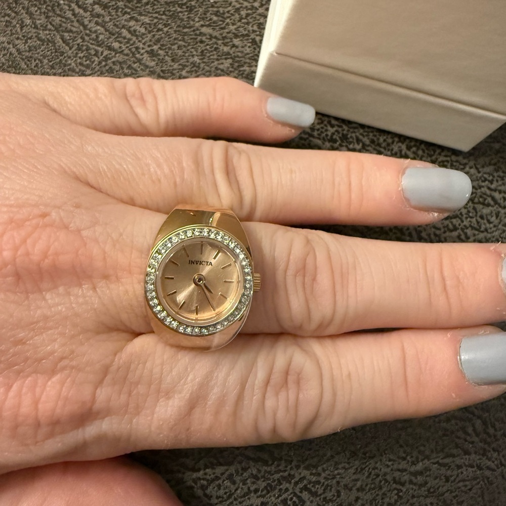 Invicta Mini Angel Women's Ring Watch - 16.5mm, Rose Gold